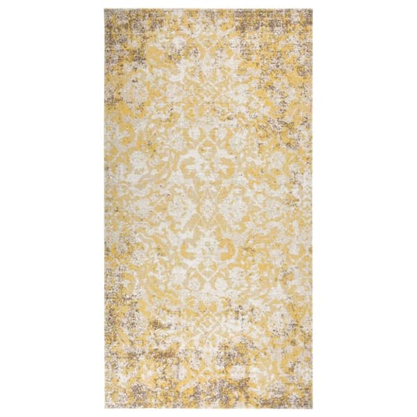 Utomhusmatta plattvävd 80x150 cm gul