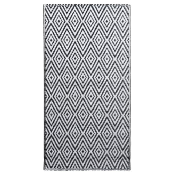 Utomhusmatta ARAKIL vit och svart 80x150 cm PP