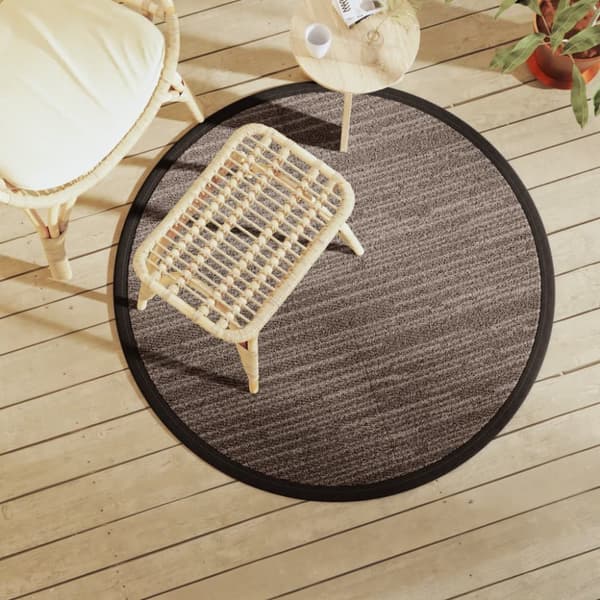 Utomhusmatta brun Ø120 cm PP