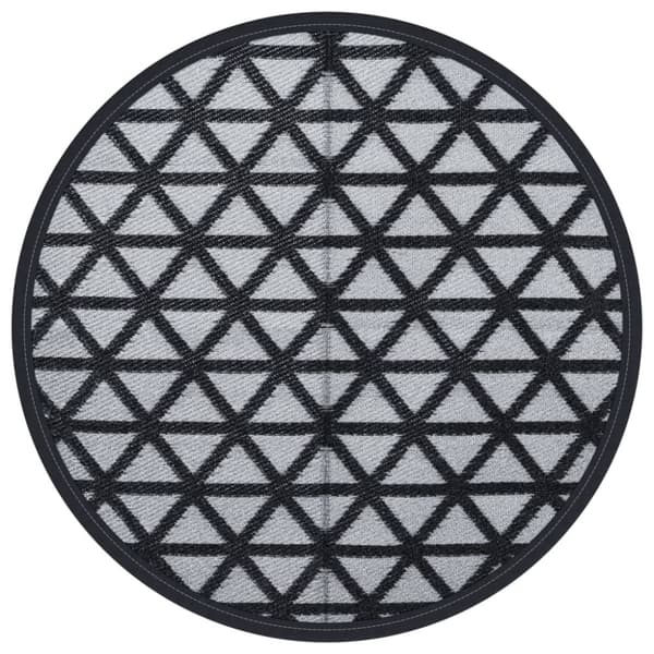 Utomhusmatta svart Ø160 cm PP