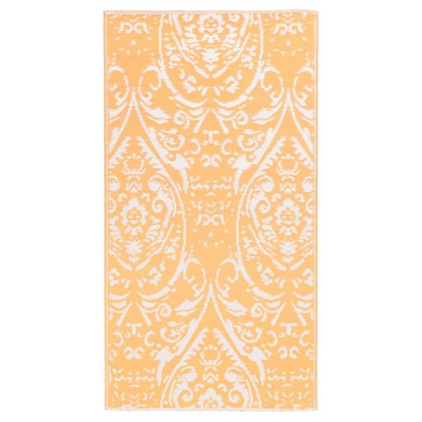 Utomhusmatta orange och vit 120x180 cm PP