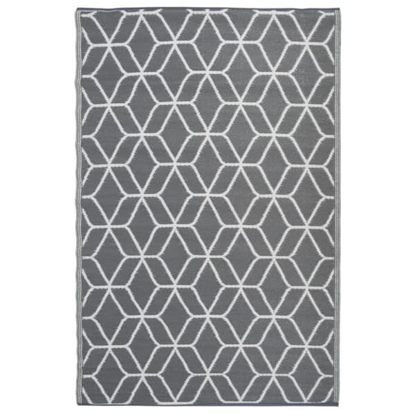 Esschert Design Utomhusmatta 180x121 cm grå och vit OC25