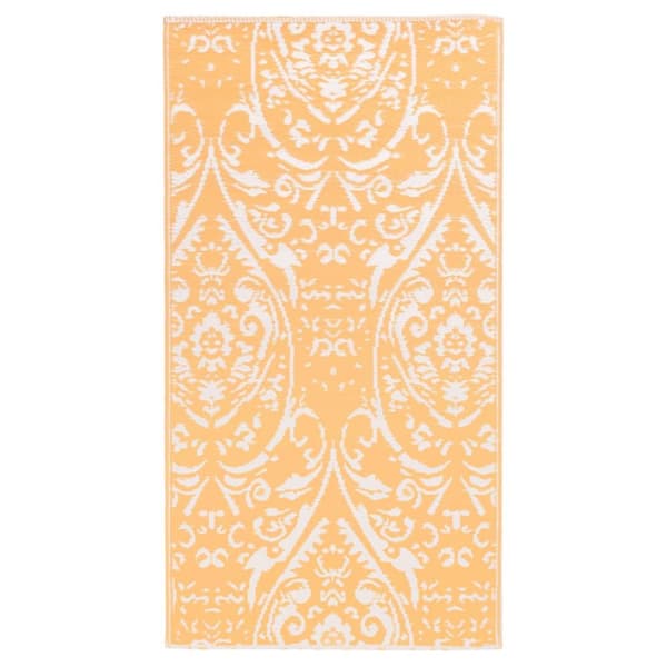Utomhusmatta orange och vit 160x230 cm PP