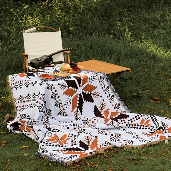 Bohemsk Picnicmåtte, Aztec Design, Fugtbestandigt Materiale,51.1870.87 tommer