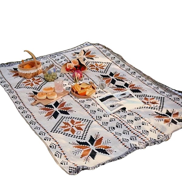 Bohemsk Picnicmåtte, Aztec Design, Fugtbestandigt Materiale,51.1870.87 tommer