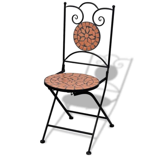 vidaXL foldbare bistrostole 2 stk. keramik terracotta