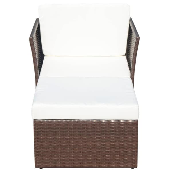vidaXL havestol med fodskammel polyrattan brun