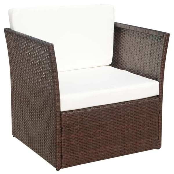 vidaXL havestol med fodskammel polyrattan brun