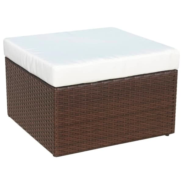 vidaXL havestol med fodskammel polyrattan brun