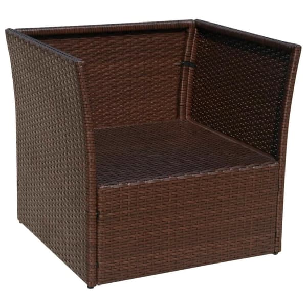 vidaXL havestol med fodskammel polyrattan brun