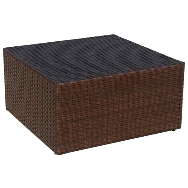vidaXL havestol med fodskammel polyrattan brun