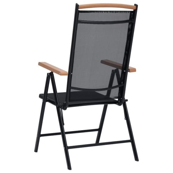 vidaXL foldbare havestole 2 stk. aluminium og textilene sort