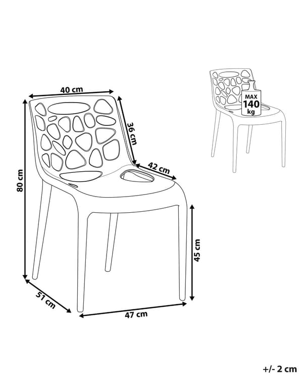 Trädgårdsstol Vit Plaststol Modern Design Matstol Stapelbar