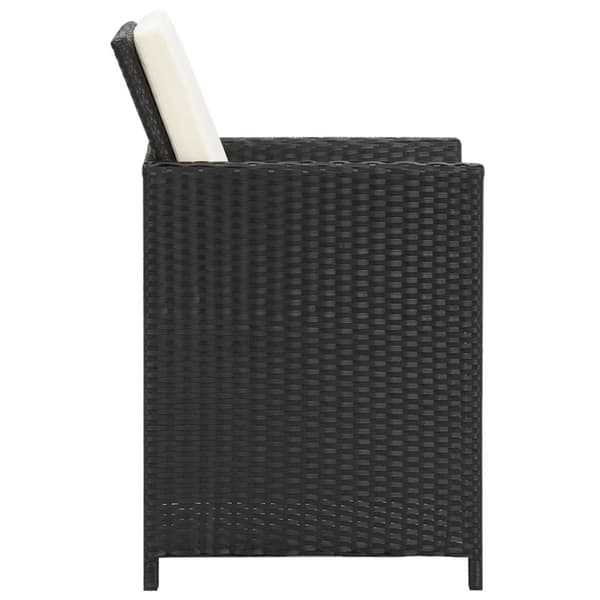 vidaXL havestole 2 stk. med hynder og puder polyrattan sort