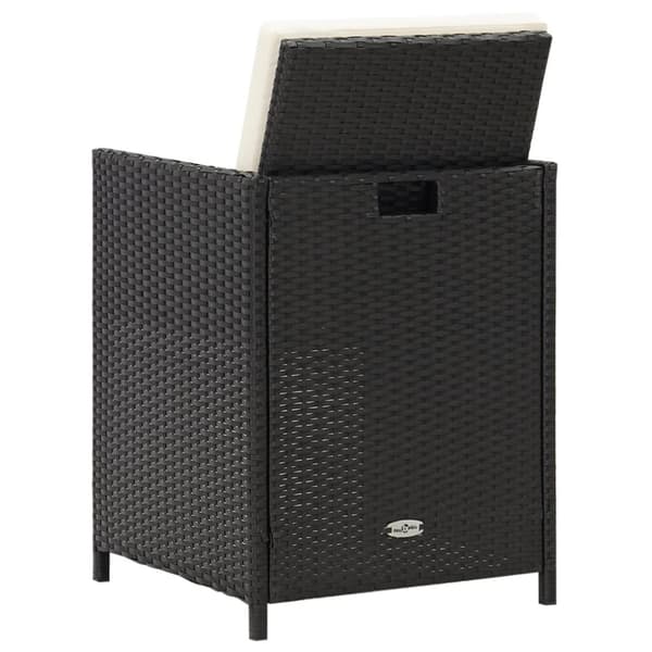 vidaXL havestole 2 stk. med hynder og puder polyrattan sort