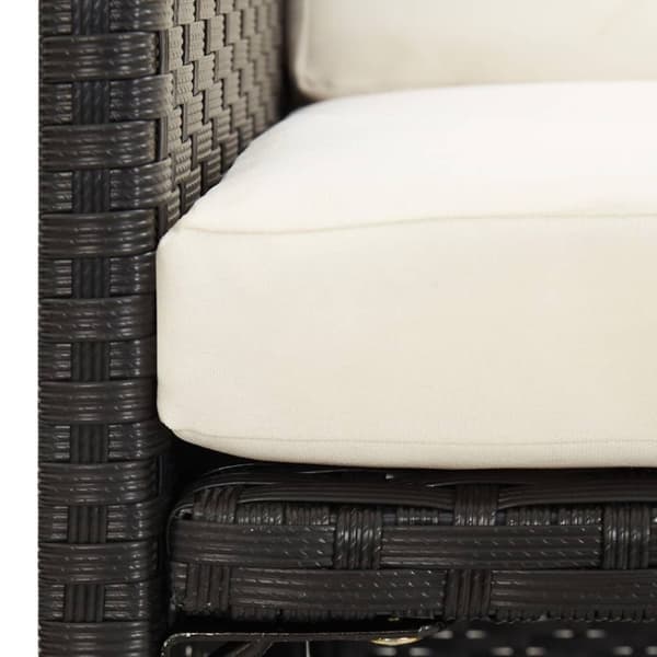 vidaXL havestole 2 stk. med hynder og puder polyrattan sort