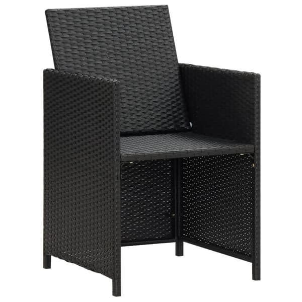 vidaXL havestole 2 stk. med hynder og puder polyrattan sort