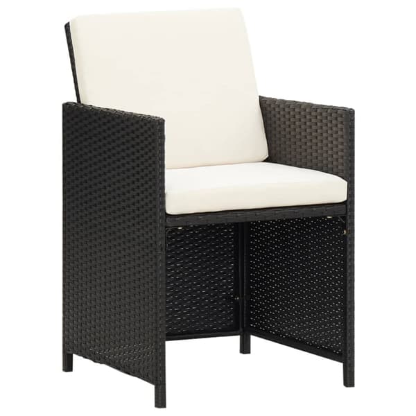 vidaXL havestole 2 stk. med hynder og puder polyrattan sort