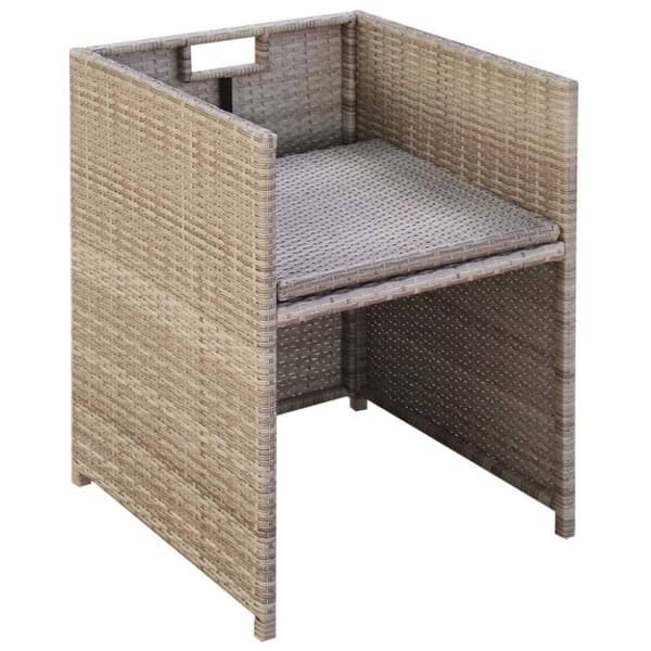 vidaXL Trädgårdsstolar 2 st med dynor och kuddar konstrotting beige