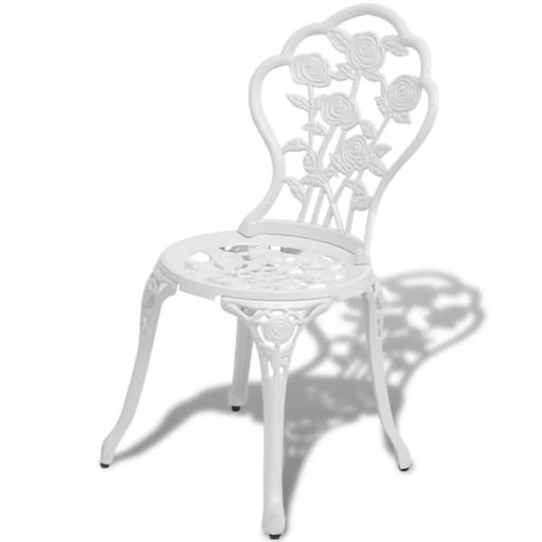 vidaXL bistrostole 2 stk. støbt aluminium hvid