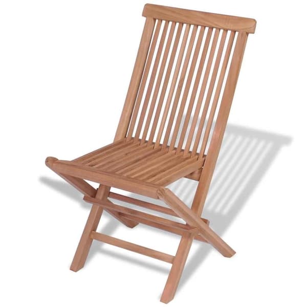 vidaXL Hopfällbara trädgårdsstolar 4 st massiv teak