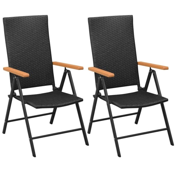 vidaXL stabelbare havestole 2 stk. polyrattan sort