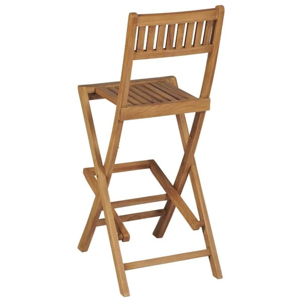 vidaXL Hopfällbara barstolar 2 st massiv teak
