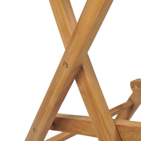 vidaXL Hopfällbara barstolar 2 st massiv teak