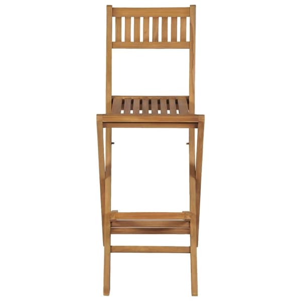 vidaXL Hopfällbara barstolar 2 st massiv teak