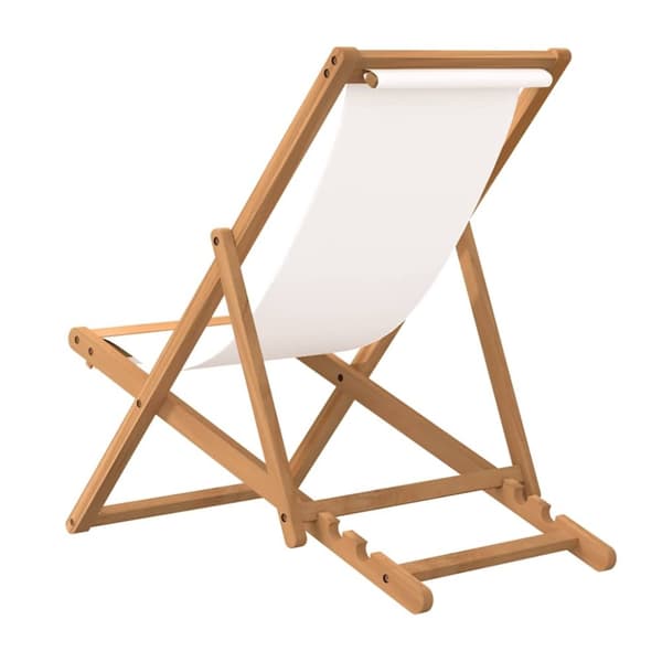 vidaXL Strandstol teakträ 56x105x96 cm gräddvit