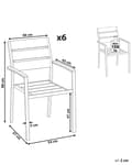 Pikkukuva 3 / 5: Puutarhatuoli harmaa 54 x 88 x 57 cm alumiini muovinen puu 6 kpl pinottava moderni