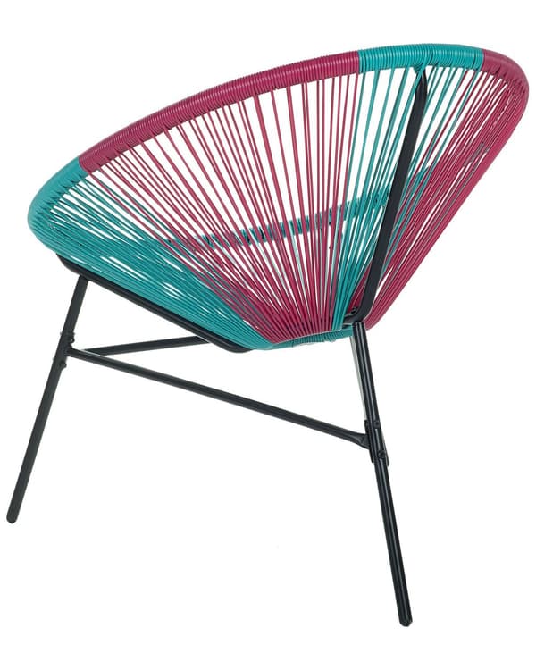 Narutuoli pinkkiturkoosi 76 x 85 x 76 cm PE-rottinki teräs lattiasuoja pinottava