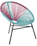 Pikkukuva 1 / 11: Narutuoli pinkkiturkoosi 76 x 85 x 76 cm PE-rottinki teräs lattiasuoja pinottava