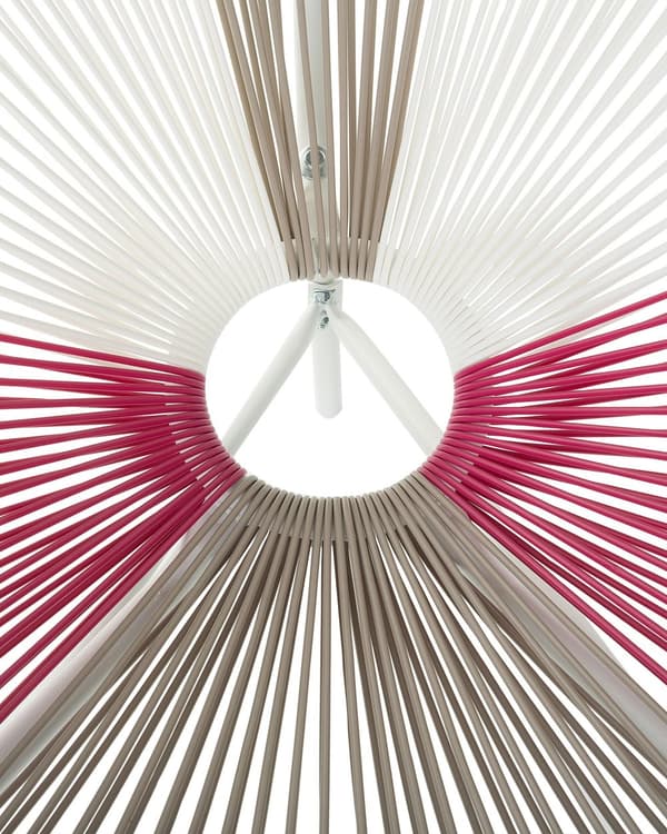 Trädgårdsstol Vit/Beige/Rosa Konstrotting Rund Modern