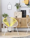 Miniatyrbild 5 av 11: Set av 2 Trädgårdsstolar Beige Gul Konstrotting Modern Vardagsrum