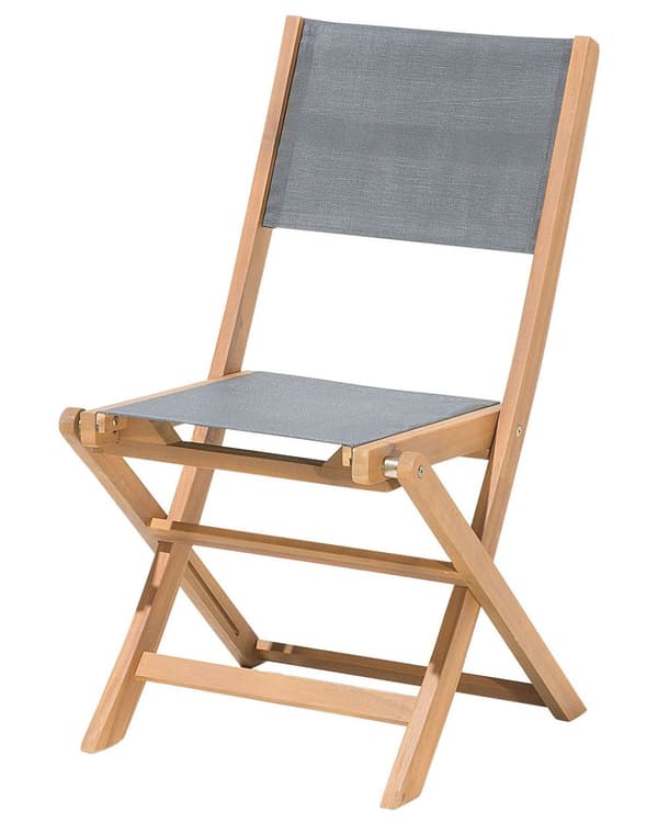 2 Trädgårdsstolar Ljust Akaciaträ Hopfällbara Gråa
