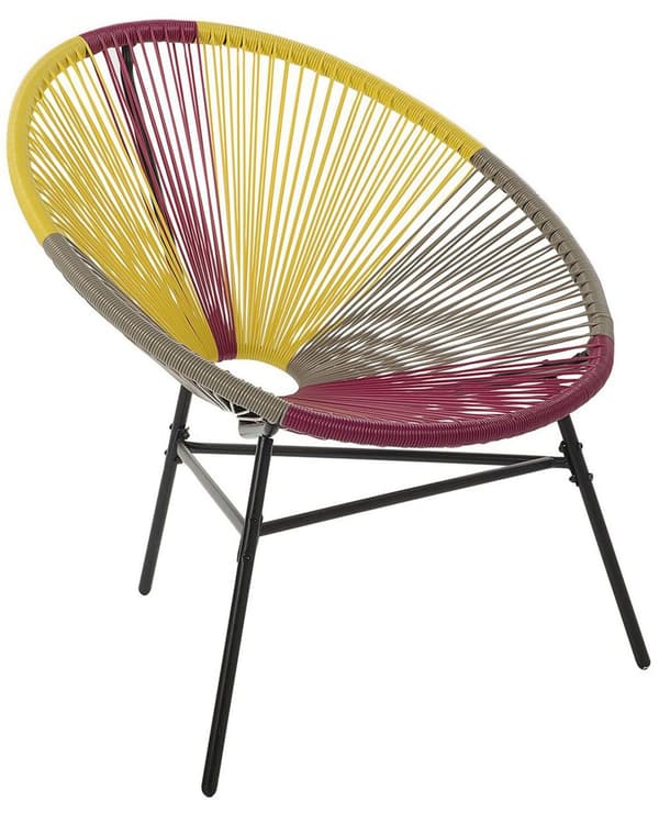 Trädgårdsstol Rosa/Gul/Beige Konstrotting Rund Modern