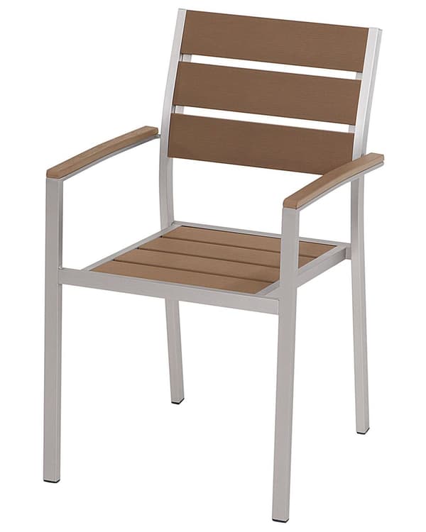 Trädgårdsstolar 6 st Brun Färg Träplast Anodiserad Aluminium Utomhus Set av Stolar