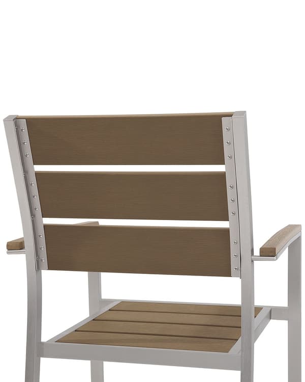 Trädgårdsstolar 6 st Brun Färg Träplast Anodiserad Aluminium Utomhus Set av Stolar