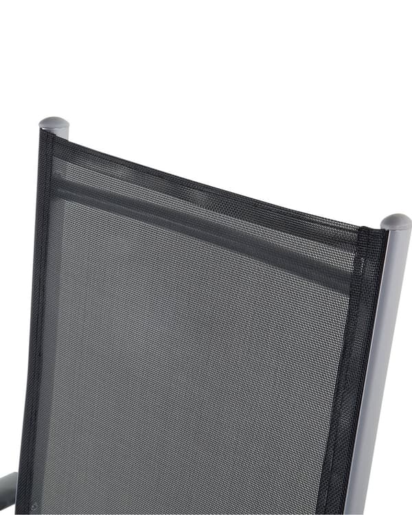 Havestole Sort Polyester og Grå Aluminium 103 x 65 x 54 cm Klapstole med Justerbar Ryglæn og Foldbar Sammenklappelig Altan Terrasse Indretning