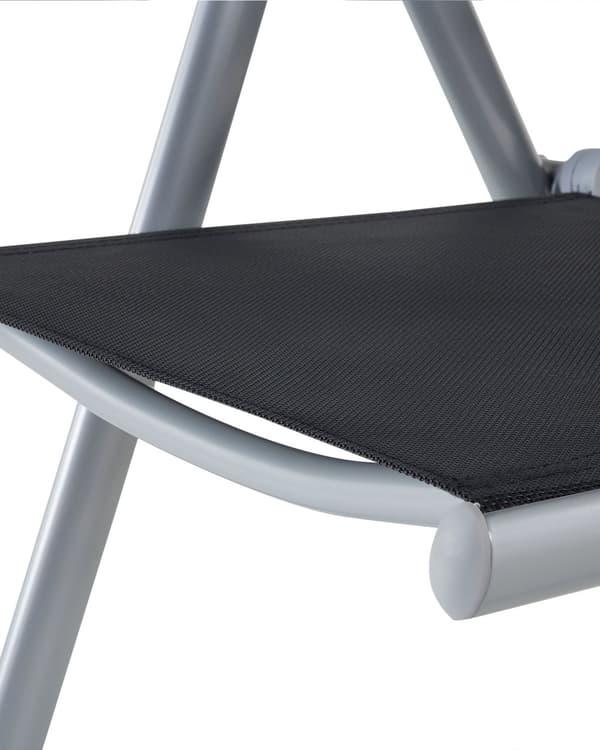 Havestole Sort Polyester og Grå Aluminium 103 x 65 x 54 cm Klapstole med Justerbar Ryglæn og Foldbar Sammenklappelig Altan Terrasse Indretning