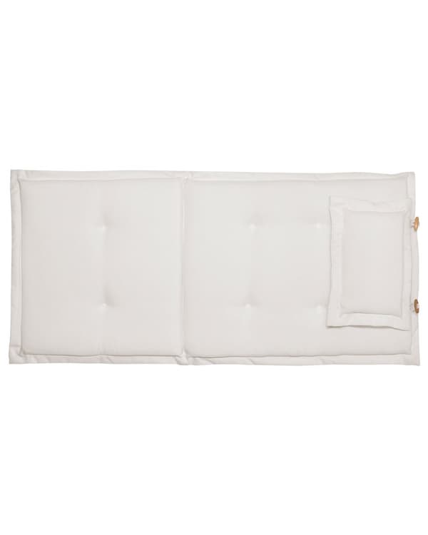 Puutarhatuoli vaalea 42 x 93 x 48 cm akaasia 2 kpl kokoontaitettava luonnonvalkoinen pehmuste