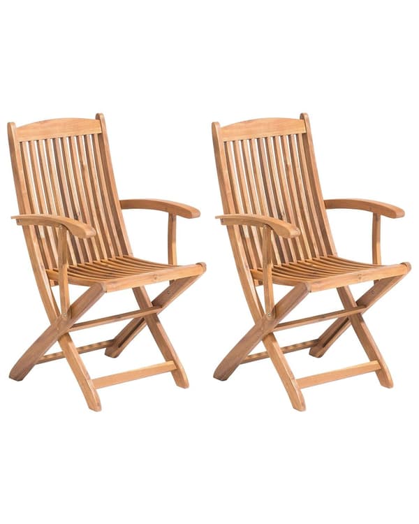 Havestole Lyst Akacietræ Sæt 2 stk Udendørs Sammenklappelige Klapstole Foldbar Træstole Rustikt Design Lamel Ryg til Terrasse Have Retro