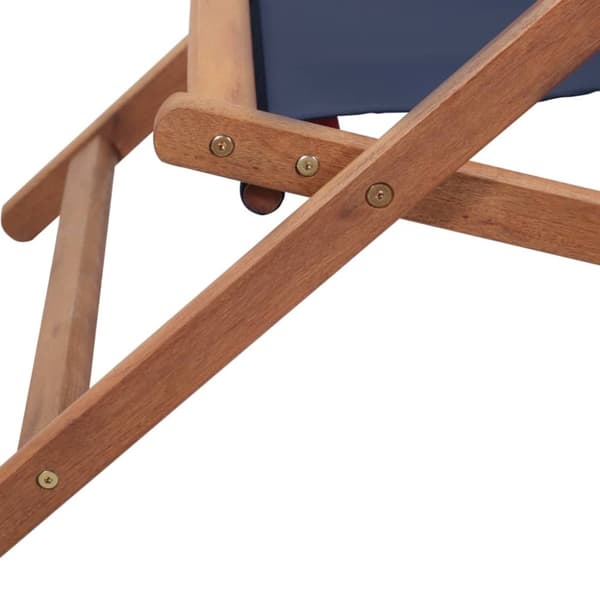 vidaXL foldbar strandstol stof og træstel blå