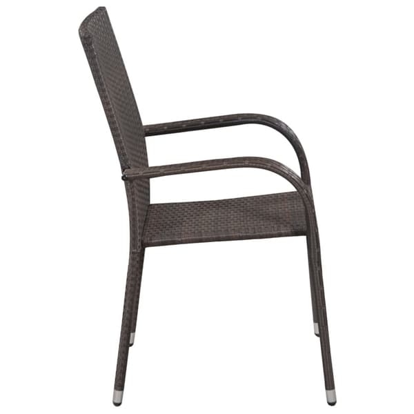 vidaXL havestole 2 stk. stabelbare polyrattan brun