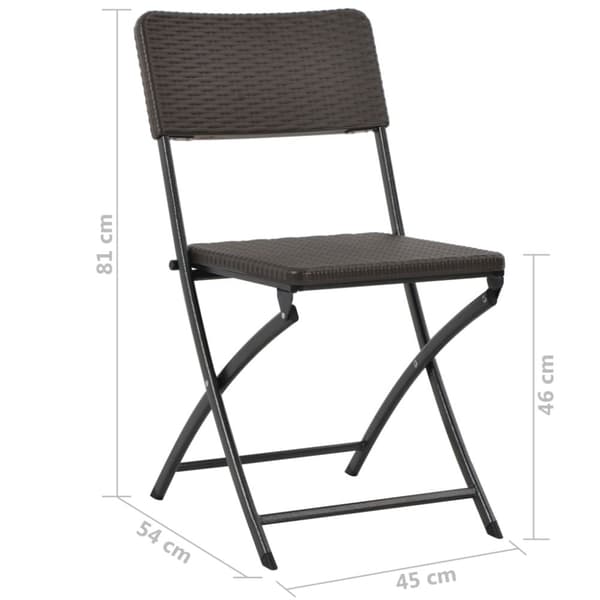 vidaXL foldbare havestole 2 stk. HDPE og stål brun