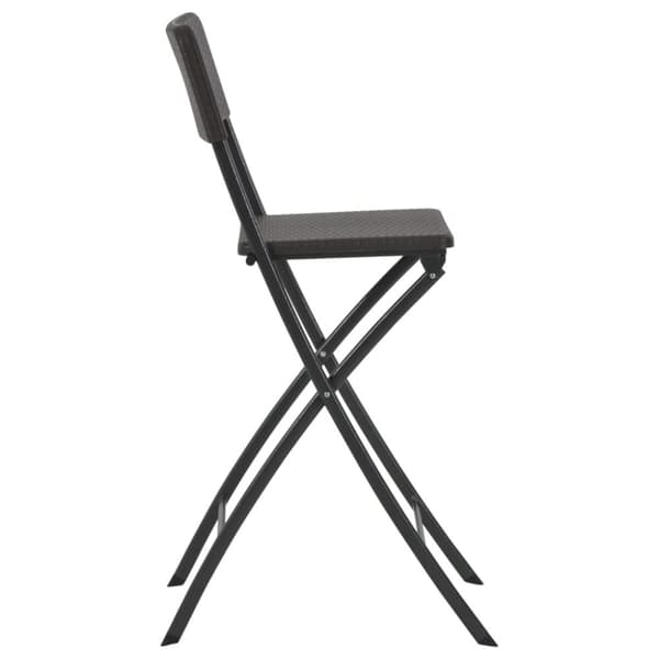 vidaXL foldbare barstole 2 stk. HDPE og stål brun rattanlook