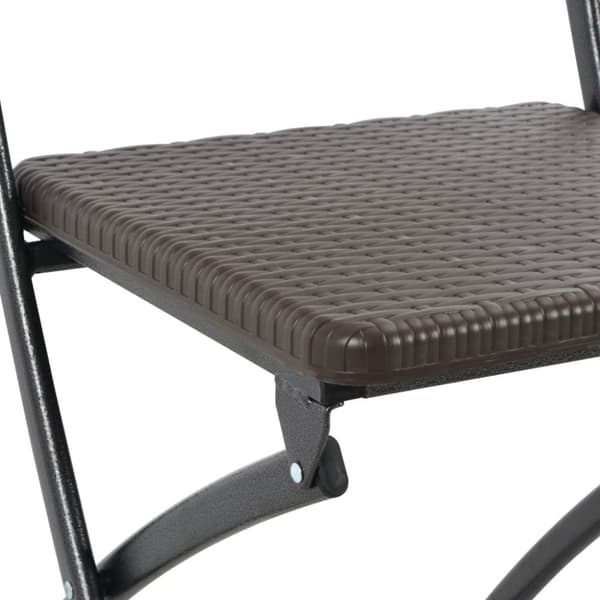 vidaXL foldbare barstole 2 stk. HDPE og stål brun rattanlook