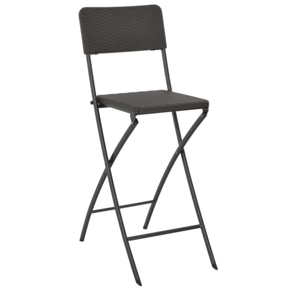 vidaXL foldbare barstole 2 stk. HDPE og stål brun rattanlook