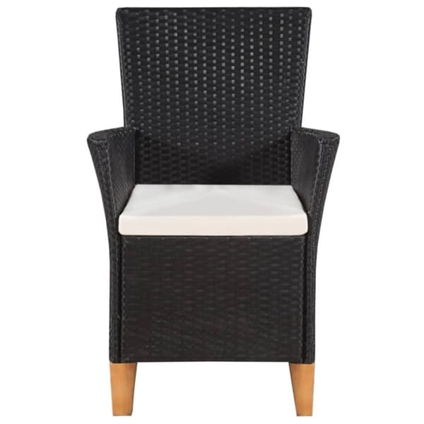 vidaXL havestole med hynder 2 stk. polyrattan sort
